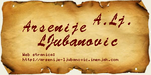 Arsenije LJubanović vizit kartica